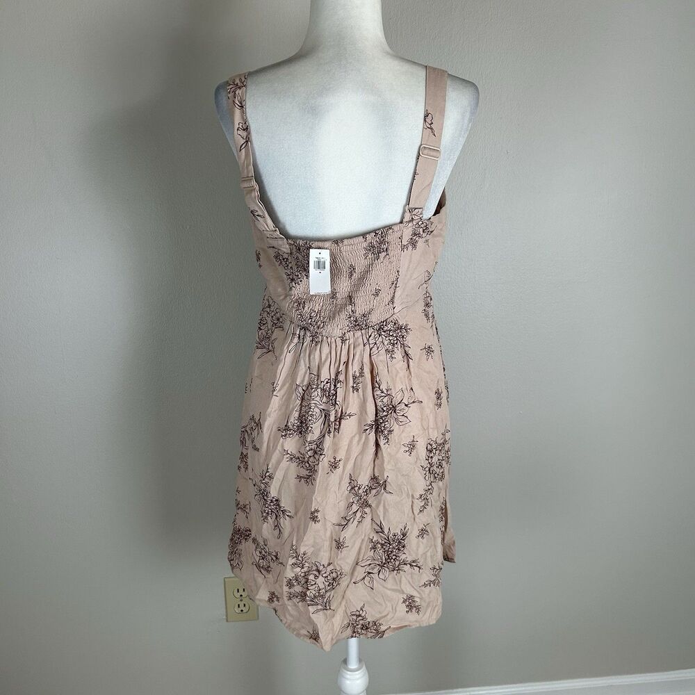 Women’s Old Navy Fit & Flare 100% Rayon Mini Dress Blush Pink Floral Size M - Picture 2 of 5